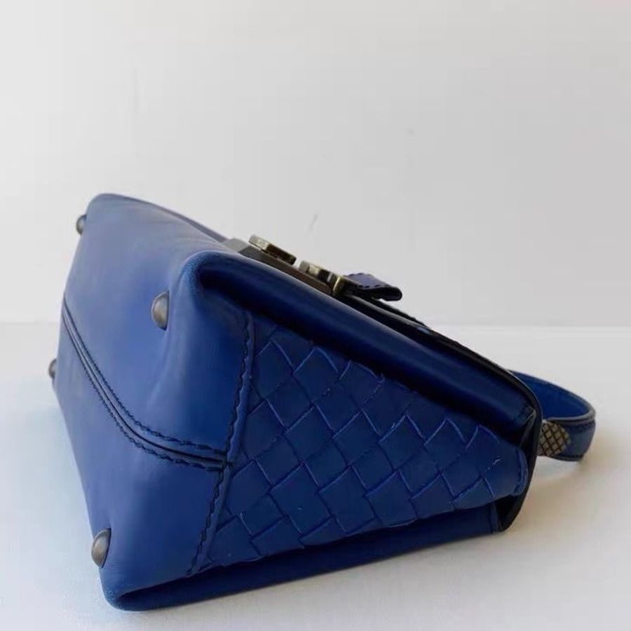 BV mini roma手提肩背包 藍色 20×12.5×9 9新 配件肩帶 塵袋-4