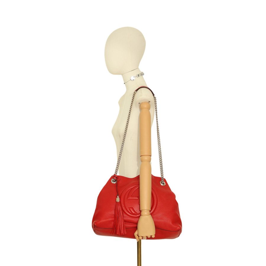 紅色 牛皮 Soho Tote 肩背包【GUCCI 古馳】 308982-5