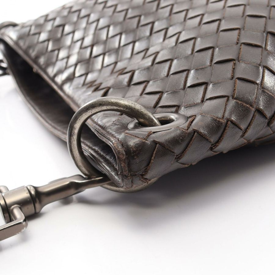 BOTTEGA VENETA 編織斜背包單肩包 皮革 棕色 二手 男士-7