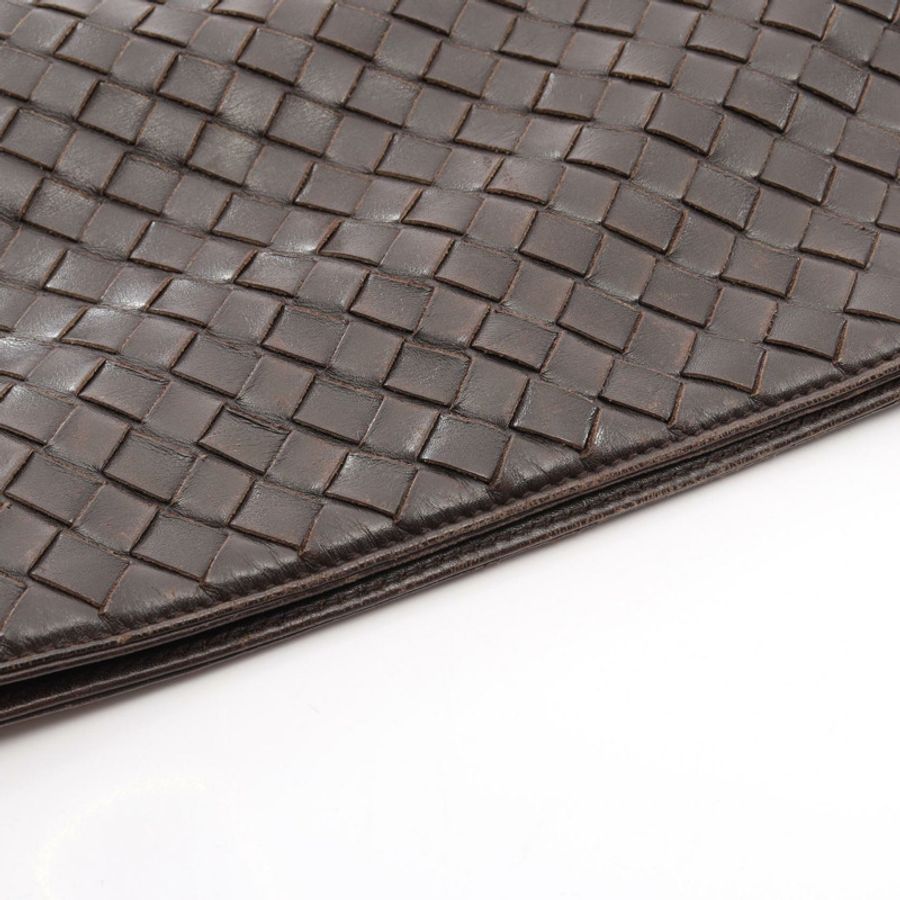 BOTTEGA VENETA 編織斜背包單肩包 皮革 棕色 二手 男士-9