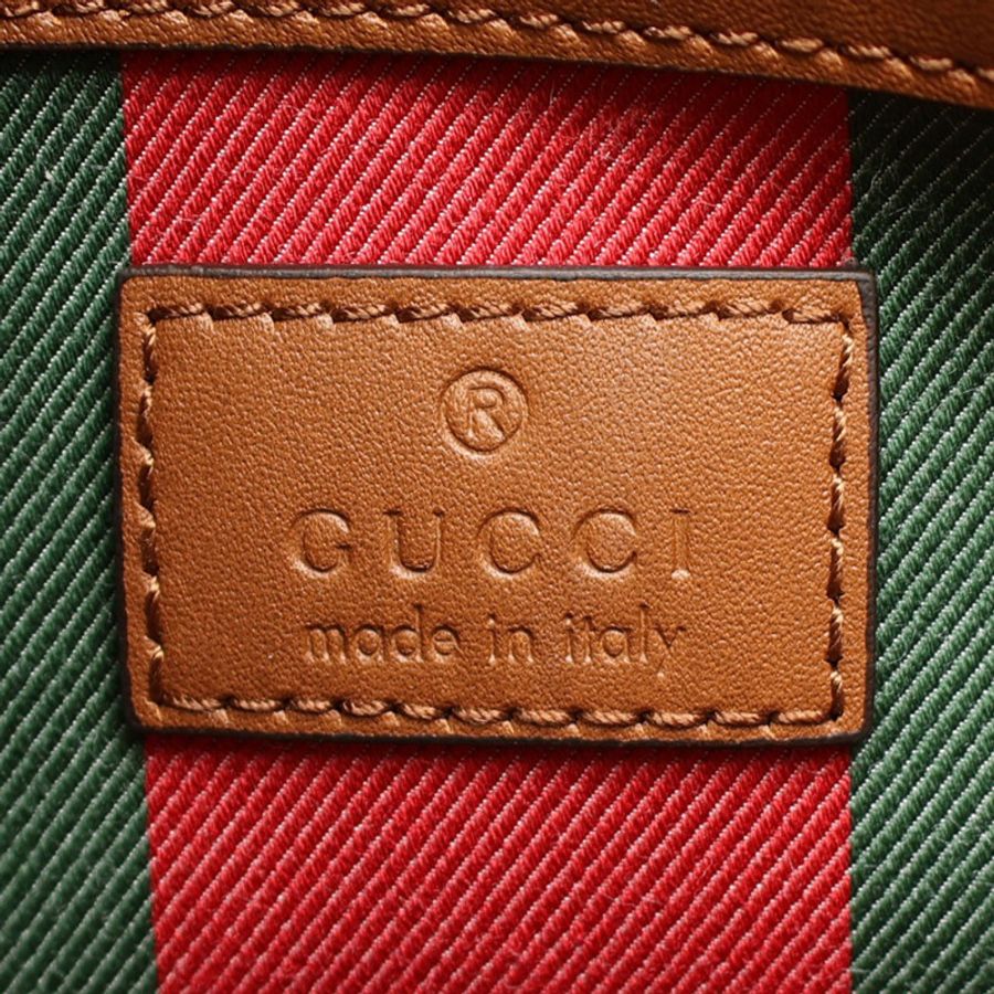 棕色 帆布 牛皮 GG Emblem 兩用包【GUCCI 古馳】 815103-4