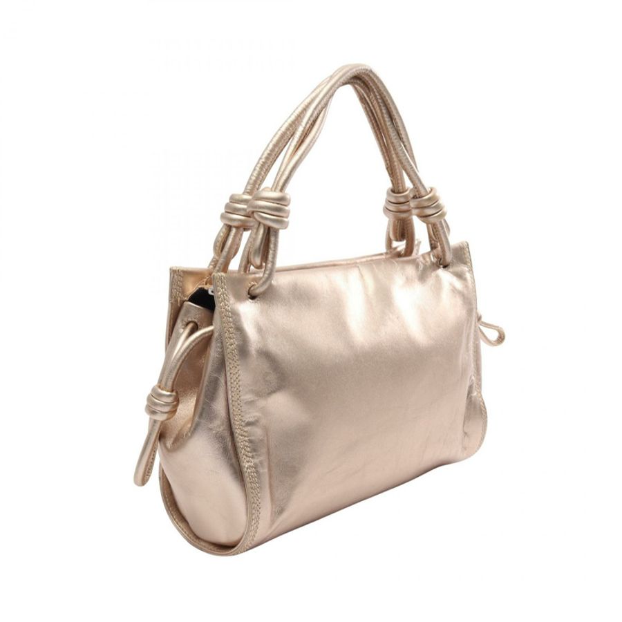 LOEWE Anagram 單肩手提包,金色皮革,二手女款-1