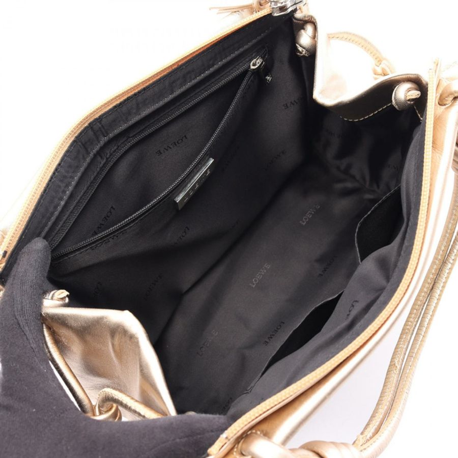 LOEWE Anagram 單肩手提包,金色皮革,二手女款-2