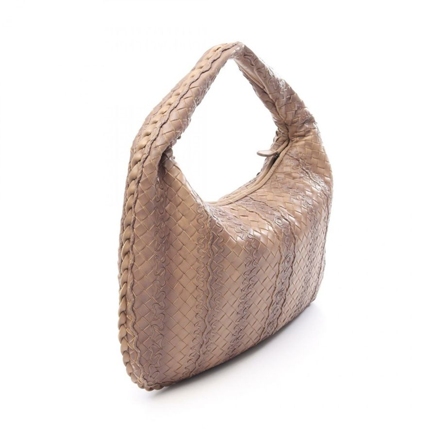 BOTTEGA VENETA 棕色皮革編織肩包(二手)-1