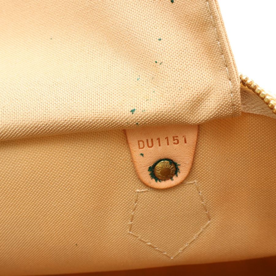 米白/藍色 棋盤格帆布 Speedy 35 手提包【LOUIS VUITTON LV 路易威登】 N41535-4