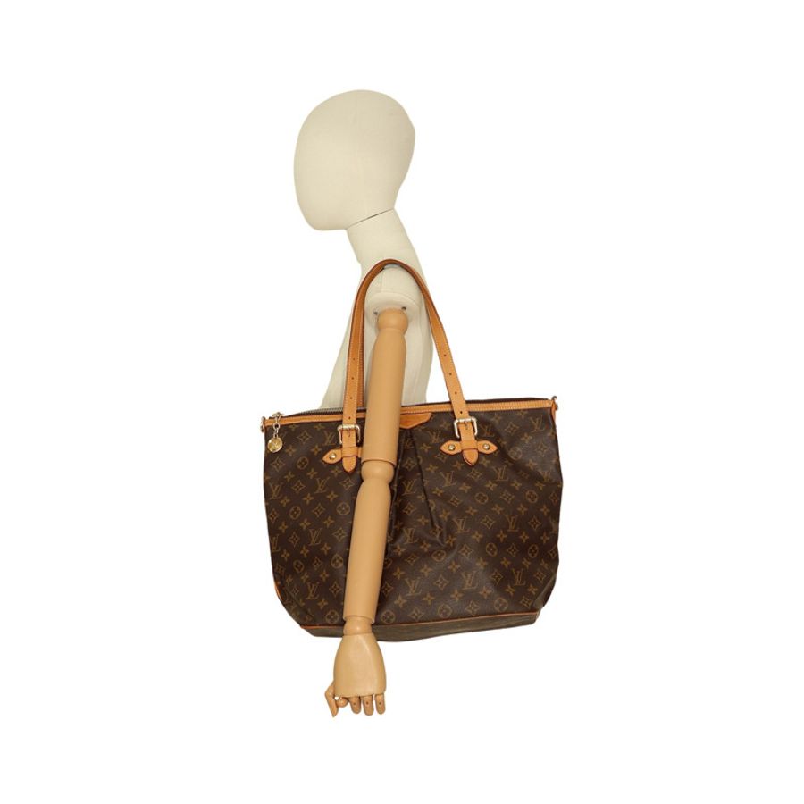 棕色 原花帆布 Palermo PM 手提包 缺背帶【LOUIS VUITTON LV 路易威登】 M40145-5
