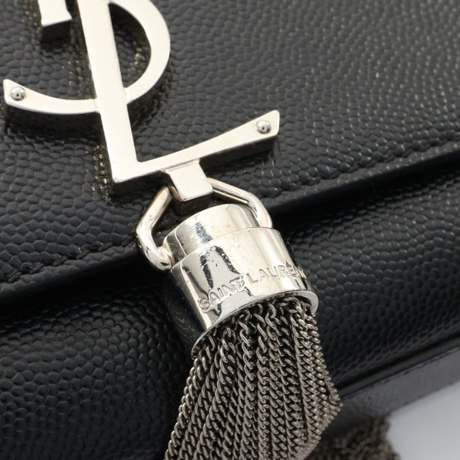 黑色 粒面牛皮 KATE SMALL 流蘇 肩背包【SAINT LAURENT YSL 聖羅蘭】 474366-12