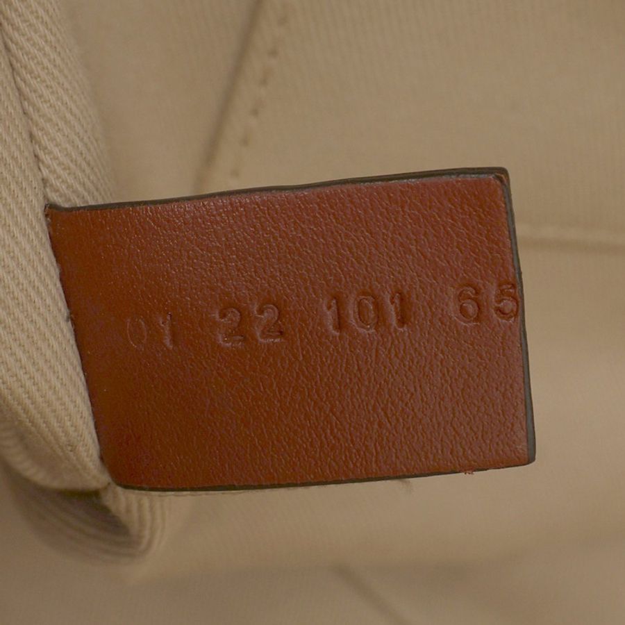 米白/棕色 帆布 Woody Medium 托特包 肩背包【Chloe 克羅伊】 CHC21US383E6690U-4