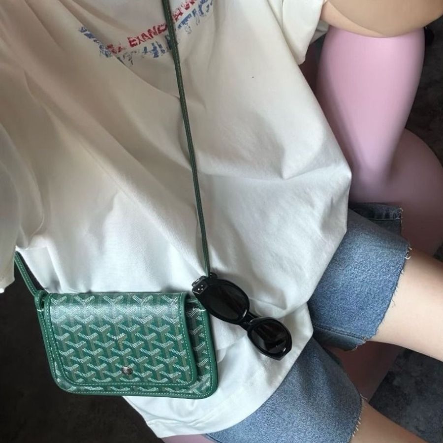 Goyard 綠色plumet woc信封包 20*13*1 9新 配件塵袋-0