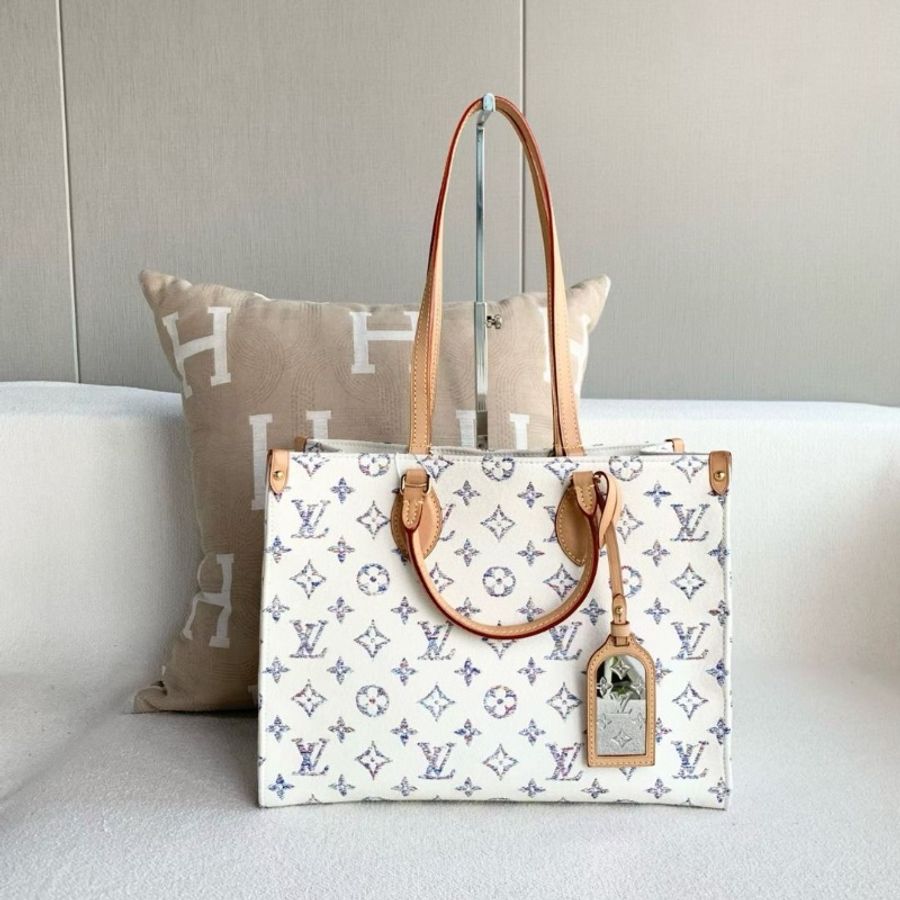 LV onthego中號限定航海系列 芯片款 帆布 34*26*15 95新 配件皮牌 塵袋-2