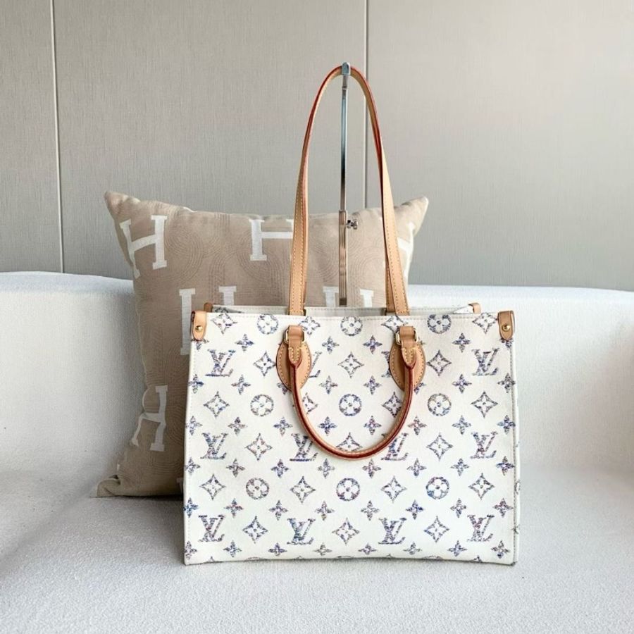 LV onthego中號限定航海系列 芯片款 帆布 34*26*15 95新 配件皮牌 塵袋-3