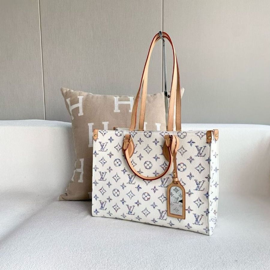 LV onthego中號限定航海系列 芯片款 帆布 34*26*15 95新 配件皮牌 塵袋-8