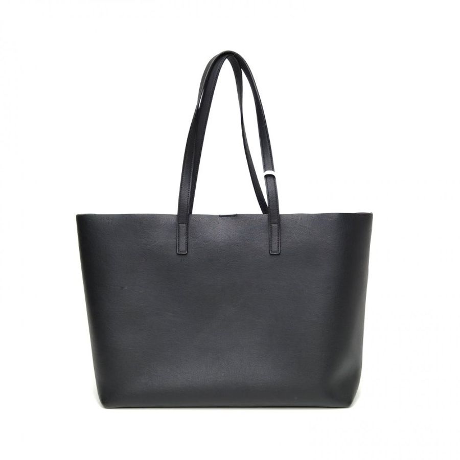 SAINT LAURENT 黑色牛皮金扣ShoppingBag子母袋托特包肩背包-2
