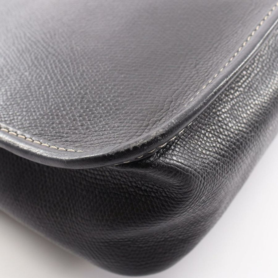 LOEWE Anagram 斜背單肩包，黑色皮革，二手，女士，金色五金-7