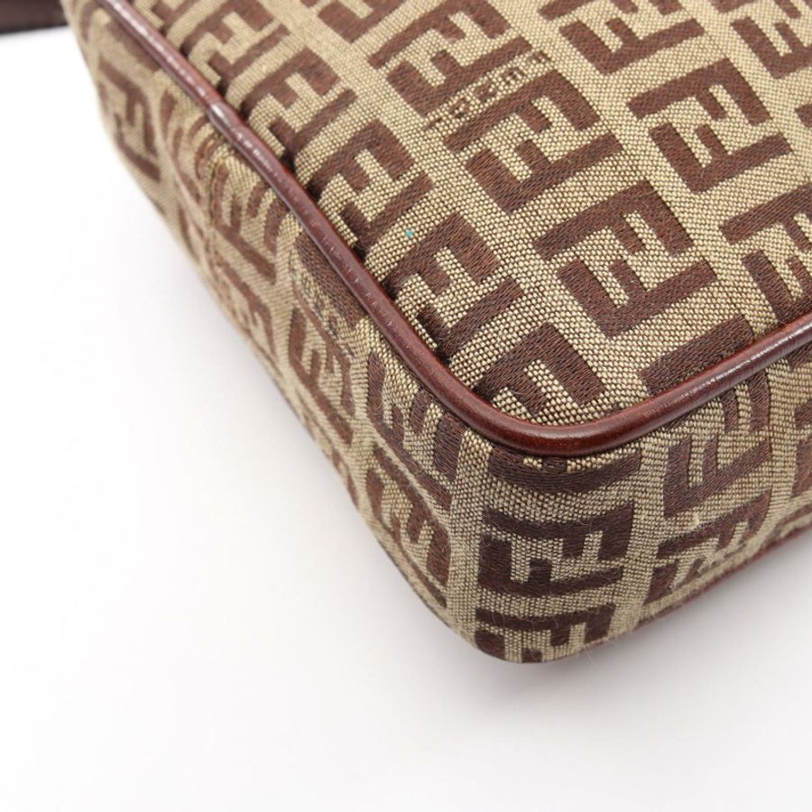 FENDI Zucchino 斜背包 帆布皮革 棕色 米色 二手 女士-5