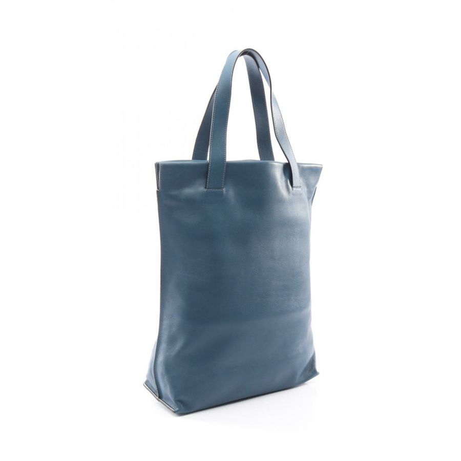 LOEWE Anagram 購物手提包，藍色皮革，二手女款-1