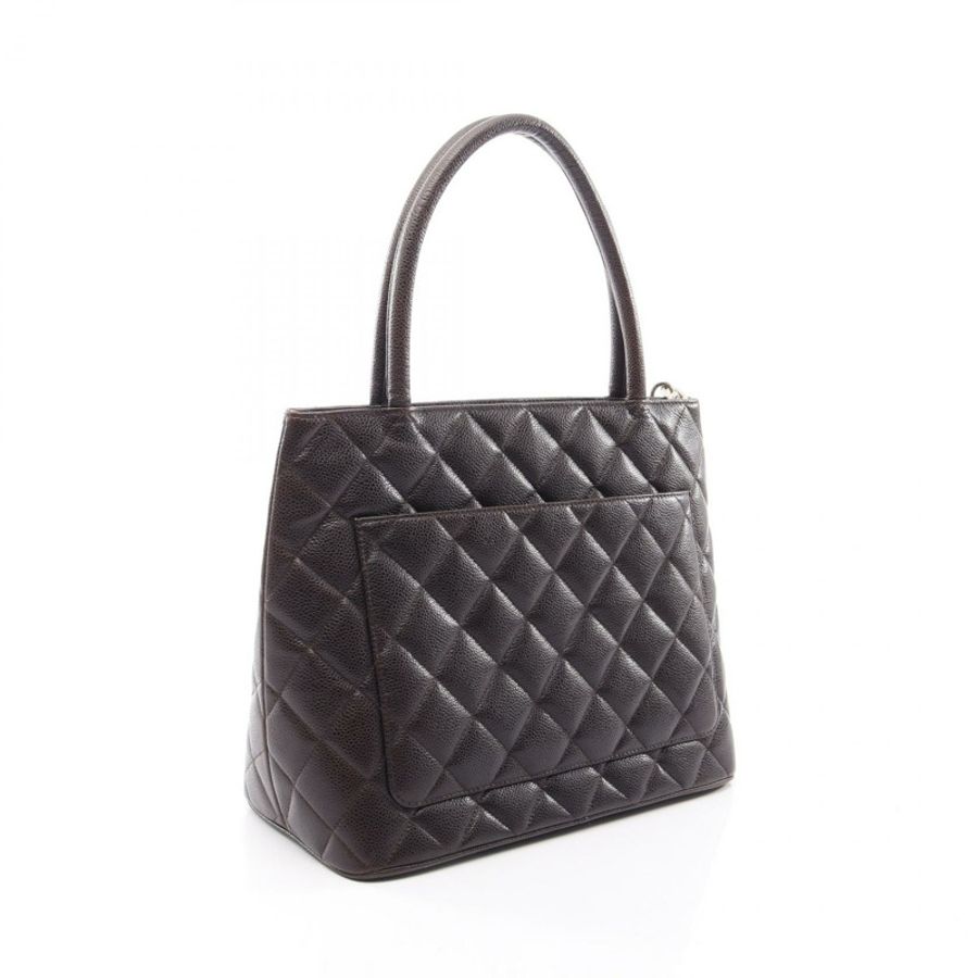 香奈兒 (CHANEL) Medallion 手提包 A01804 棕色粒面小牛皮,二手,五金配件-1