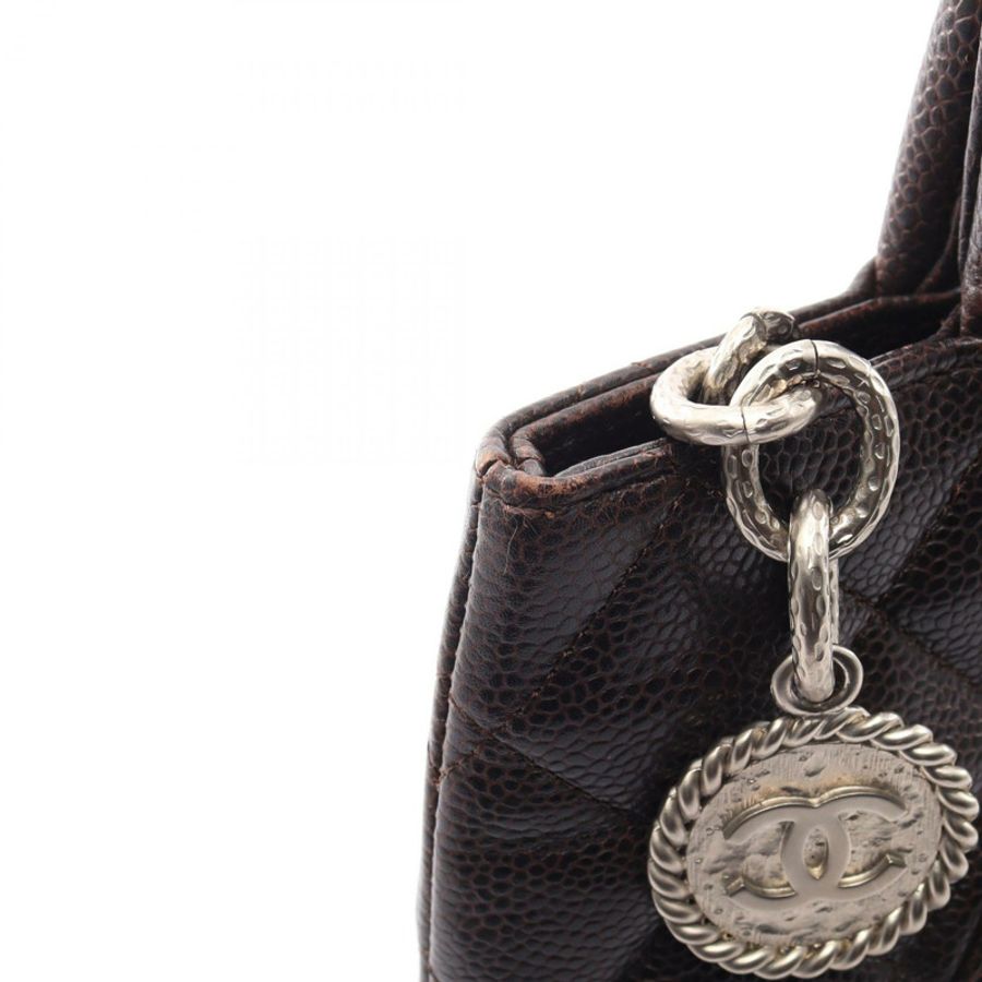 香奈兒 (CHANEL) Medallion 手提包 A01804 棕色粒面小牛皮,二手,五金配件-8