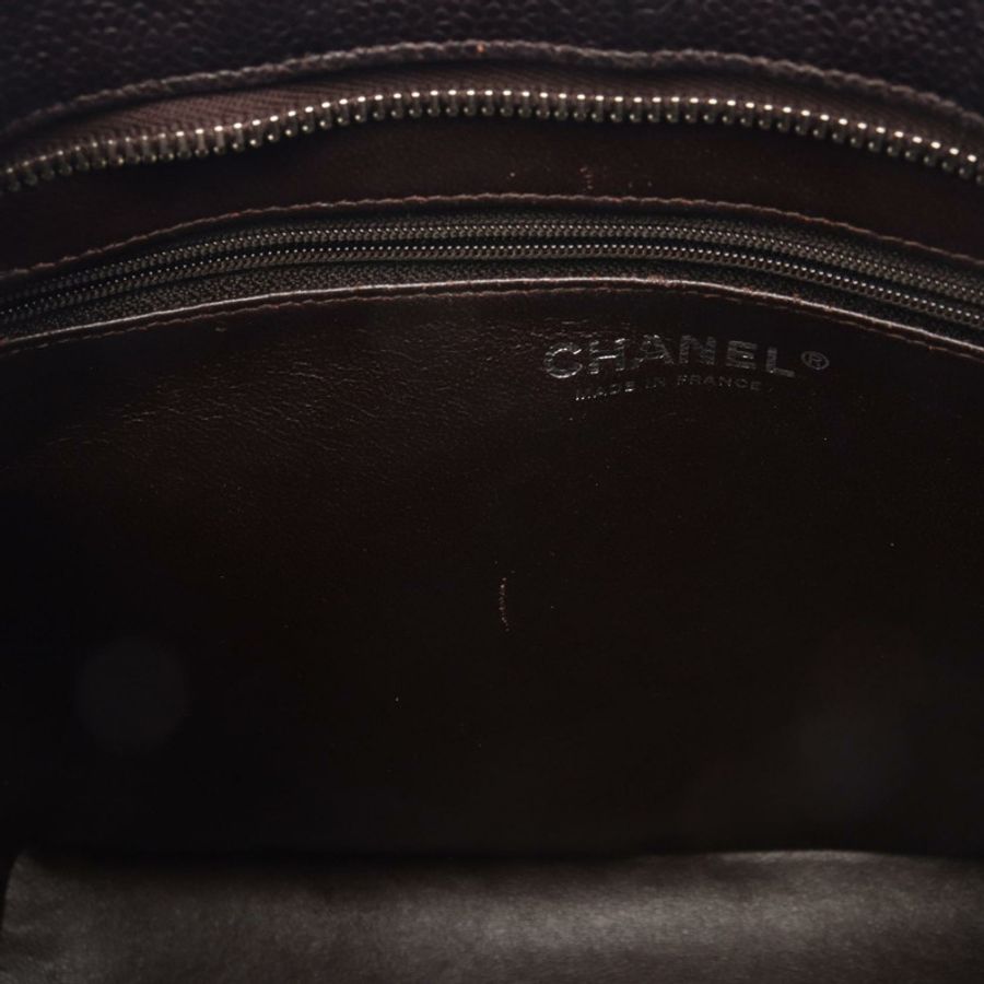 香奈兒 (CHANEL) Medallion 手提包 A01804 棕色粒面小牛皮,二手,五金配件-9