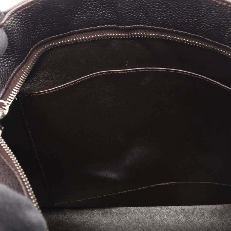 香奈兒 (CHANEL) Medallion 手提包 A01804 棕色粒面小牛皮,二手,五金配件-10