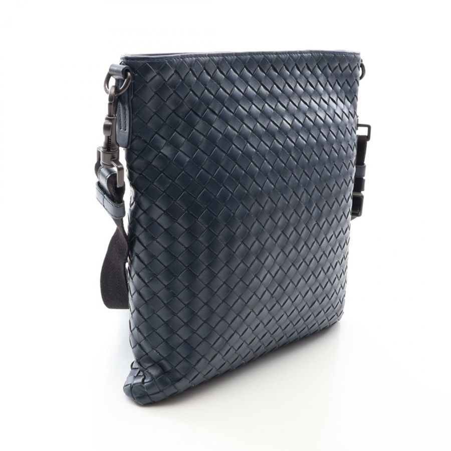 BOTTEGA VENETA Intrecciato 編織斜背單肩包，綠色皮革，二手女款-1