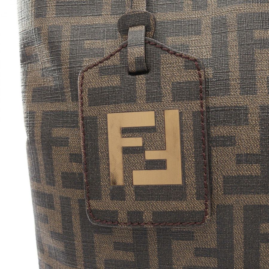 FENDI Zucca 肩斜背包 PVC塗層帆布 棕色/黑色 二手 男女通用-6