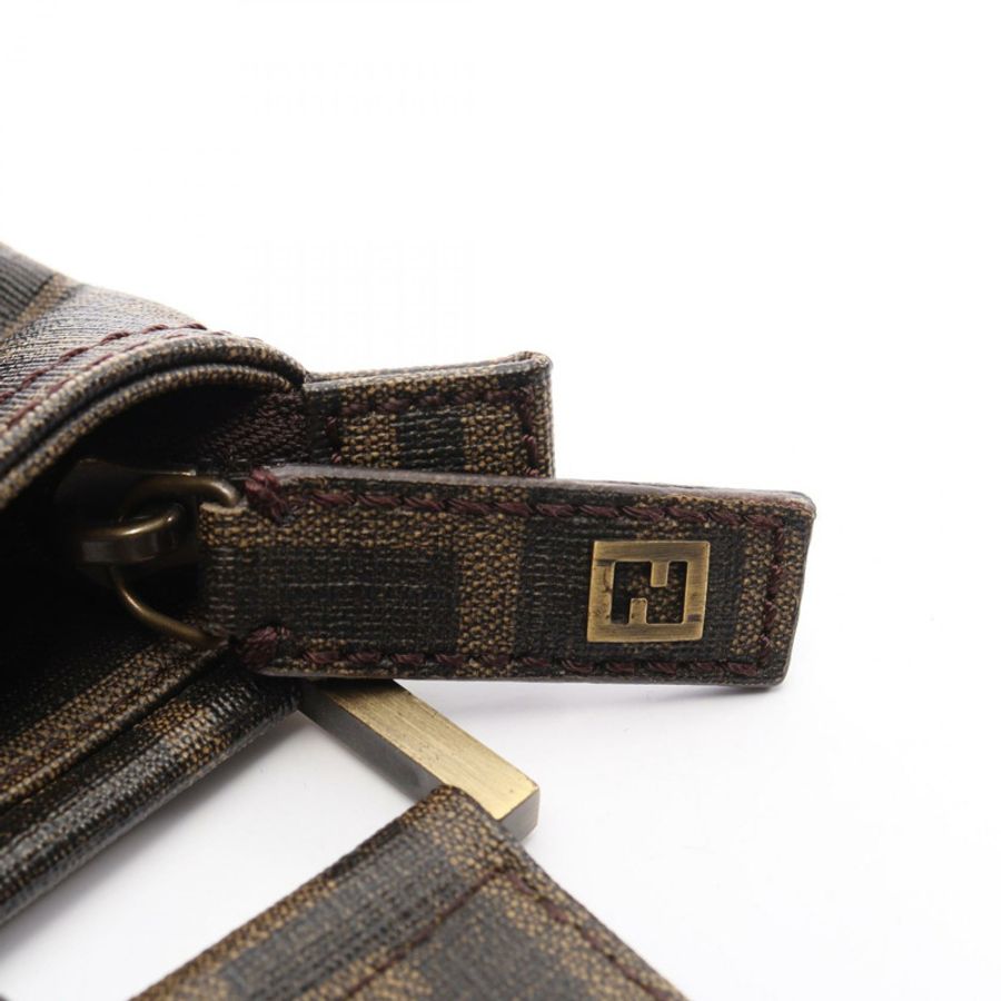 FENDI Zucca 肩斜背包 PVC塗層帆布 棕色/黑色 二手 男女通用-7