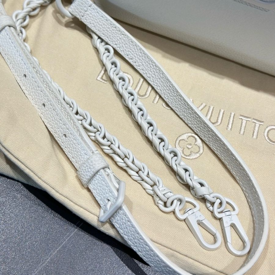 路易威登 LV Capucines mini 磨砂白 橫版手提包斜背包 白色-8