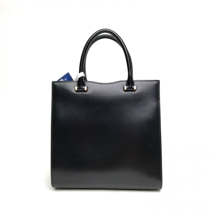 SAINT LAURENT 黑色牛皮金扣UptownBox托特小號肩背包-2