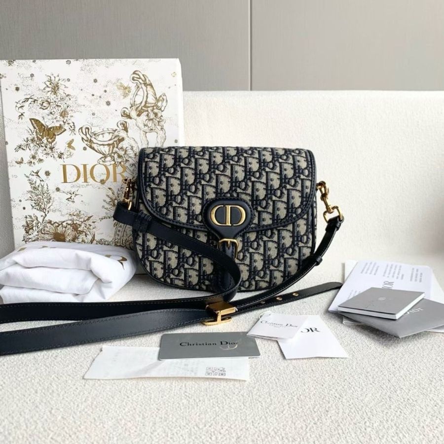 Dior bobby中號老花馬鞍包 金扣 老花刺繡 22*19*6 95 配件 盒子 塵袋 保卡 購證 肩帶-2