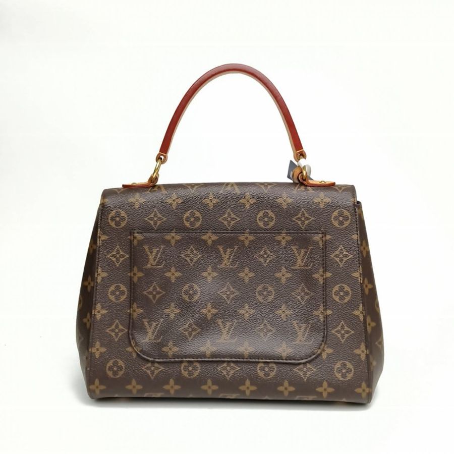 LOUIS VUITTON Cluny中號32老花PVC金扣2017肩背包-2