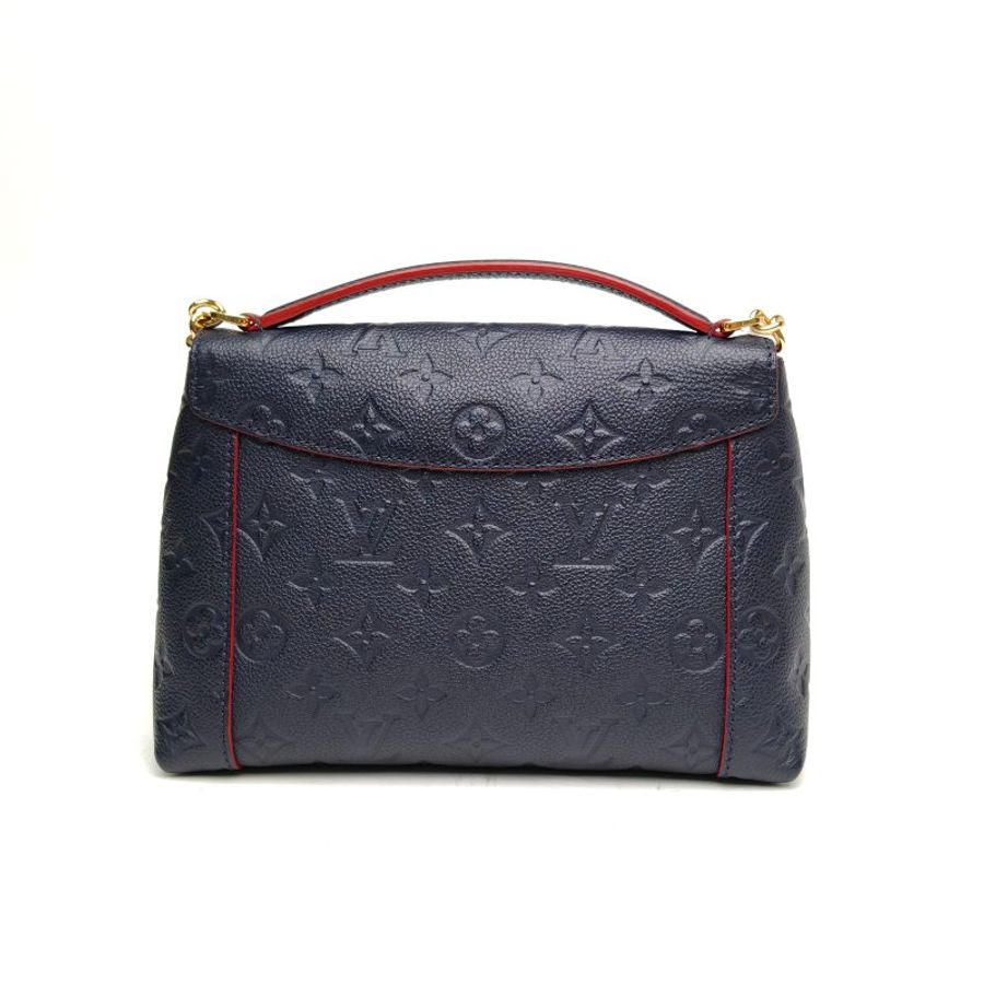 LOUIS VUITTON 藍色牛皮Blanchebb老花壓紋郵差包肩背包-2
