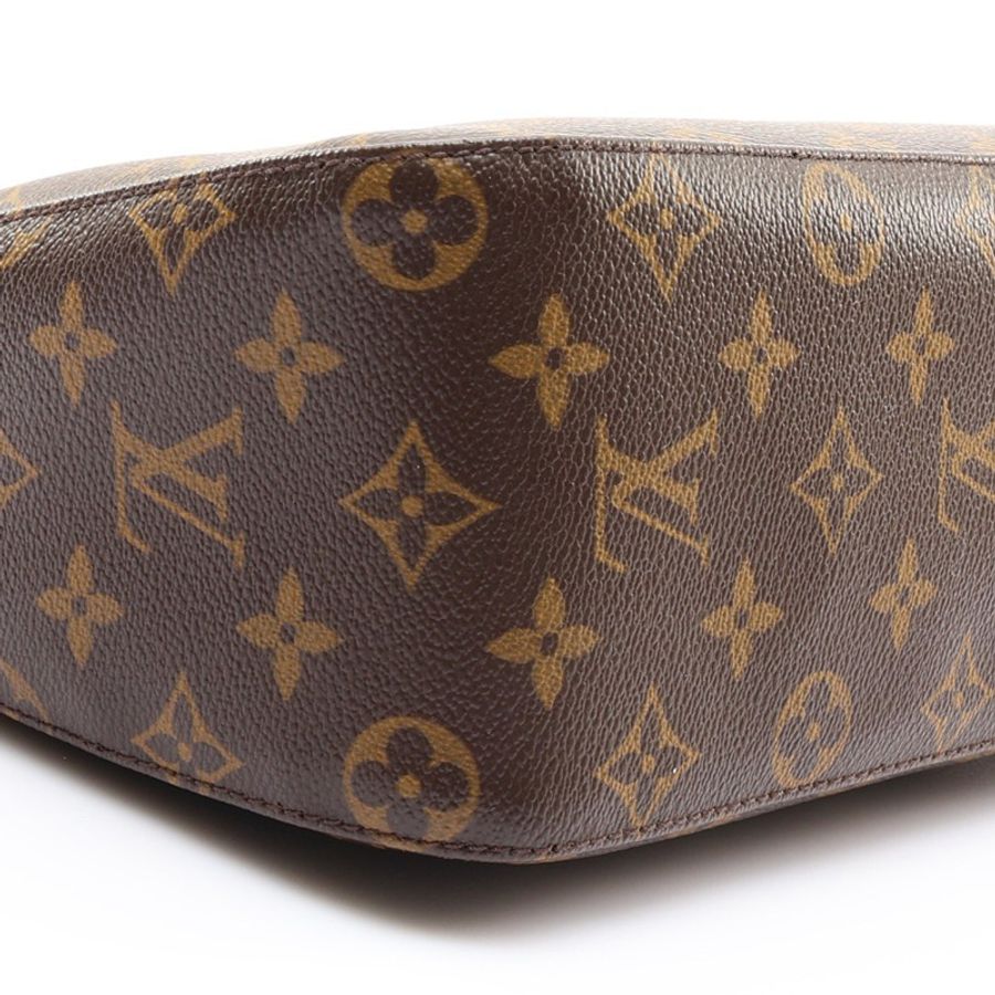 棕色 原花帆布 Looping MM 肩背包【LOUIS VUITTON LV 路易威登】 M51146-8