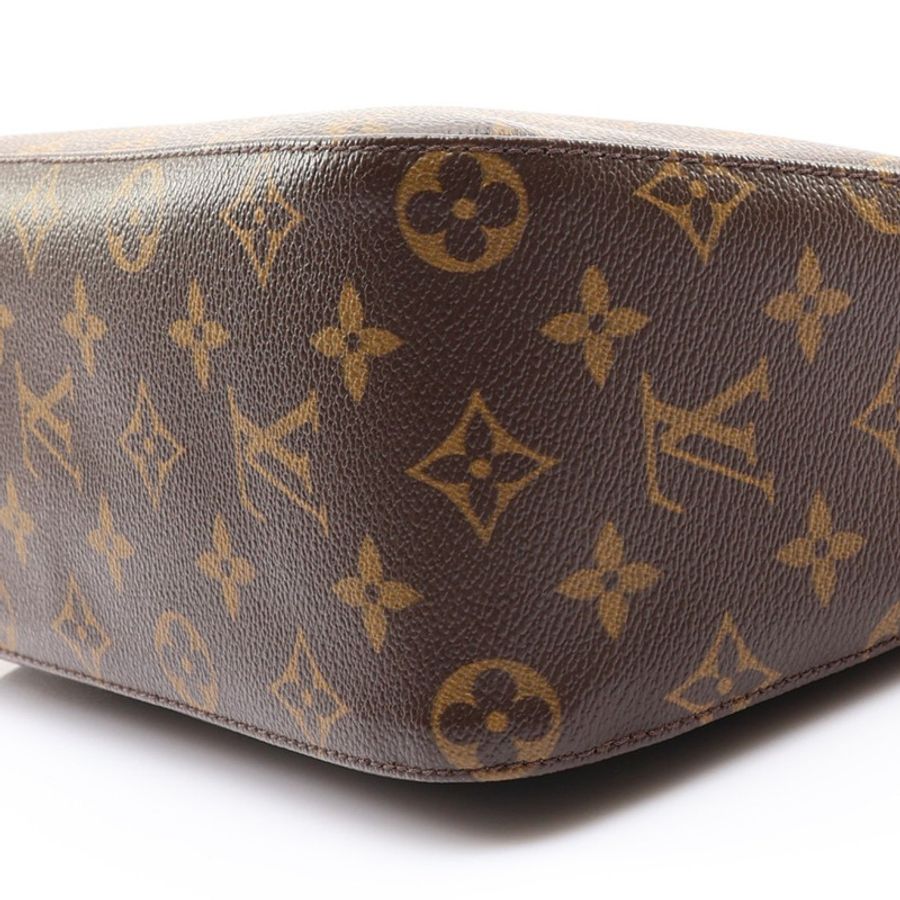 棕色 原花帆布 Looping MM 肩背包【LOUIS VUITTON LV 路易威登】 M51146-9