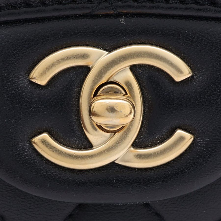 深藍色 羊皮 Mademoiselle Chic 肩背包 無卡【CHANEL 香奈兒】-5