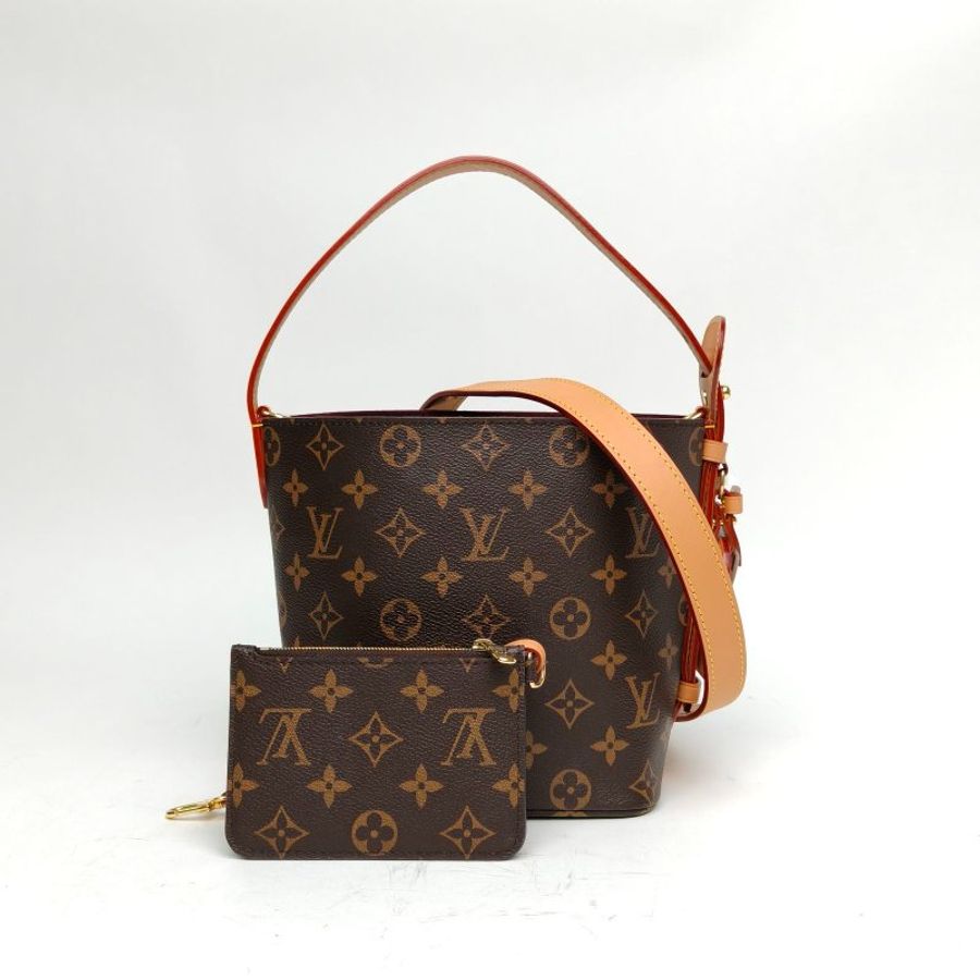 LOUIS VUITTON ALLINBB小號印花手袋塗層帆布老花PVC金扣晶片肩背包-0