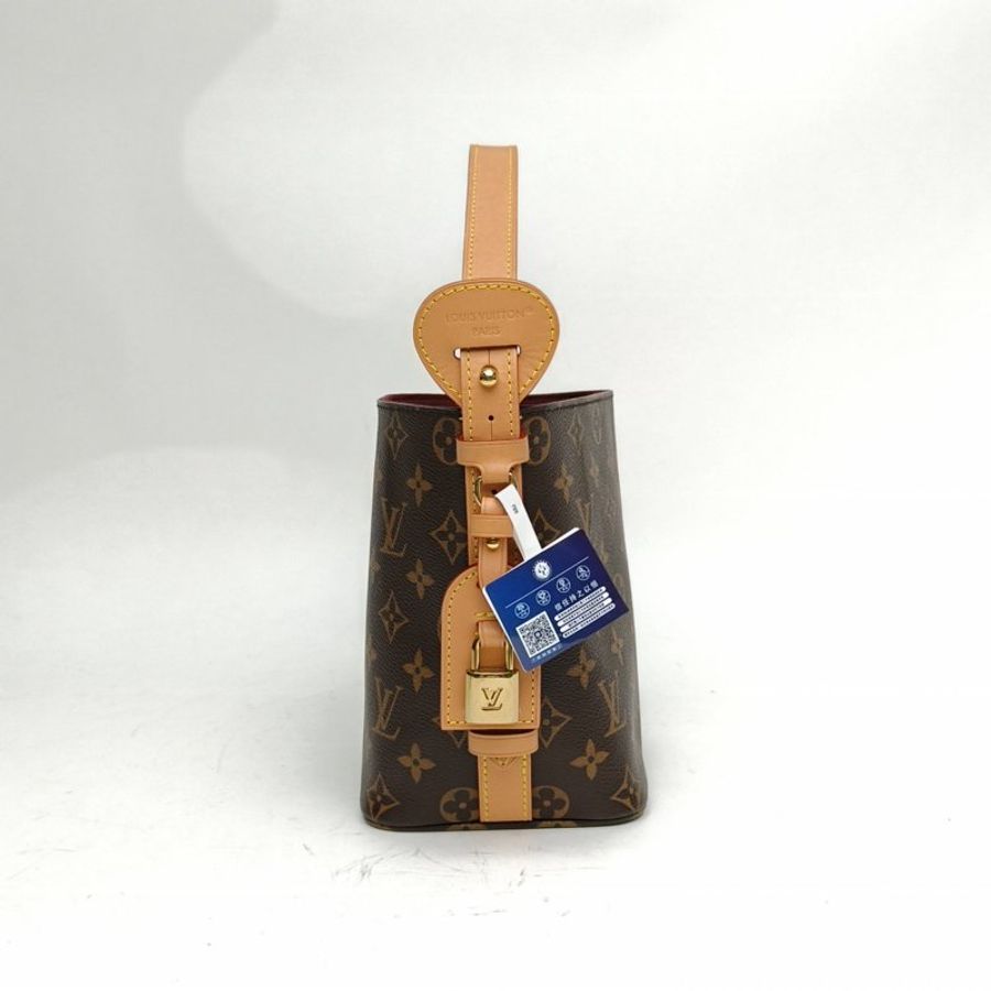 LOUIS VUITTON ALLINBB小號印花手袋塗層帆布老花PVC金扣晶片肩背包-1