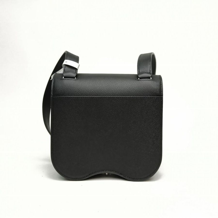 HERMES dellacavalleriaMini18黑色Epsom皮B刻銀扣肩背包-2