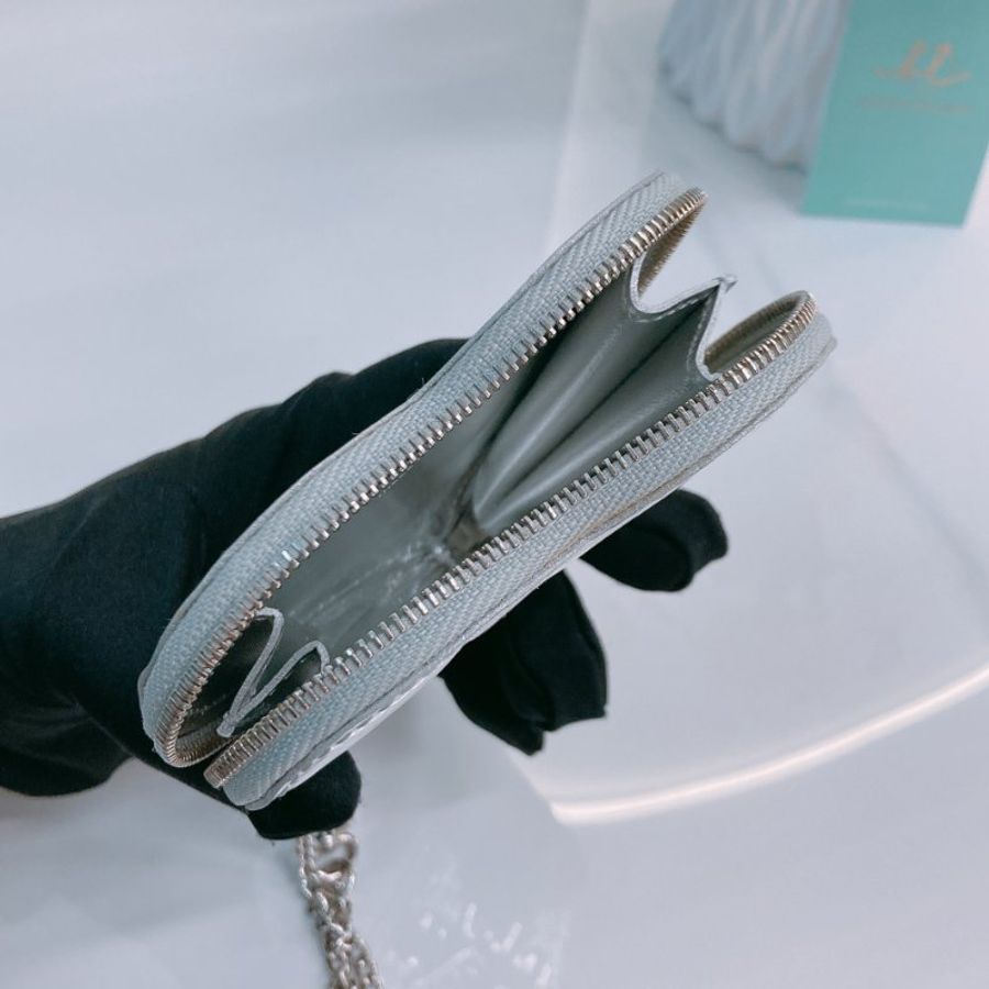 MS0786 Louis Vuitton 路易威登 心型 心心 鏡面牛皮 小錢包 小掛包 銀色 銀扣 Heart Coin Purse Mirror Silver x PHW-7