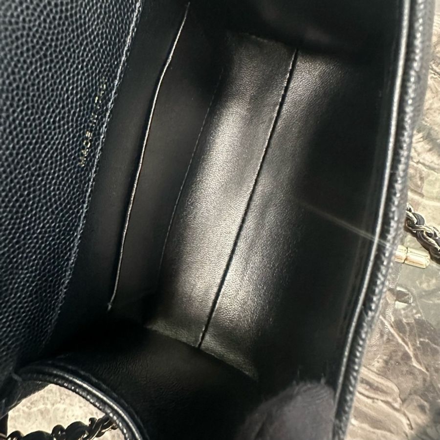 Chanel香奈兒26P黑金荔枝牛皮手柄kelly小號牛奶盒子手提包斜挎包15cm 芯片款-7