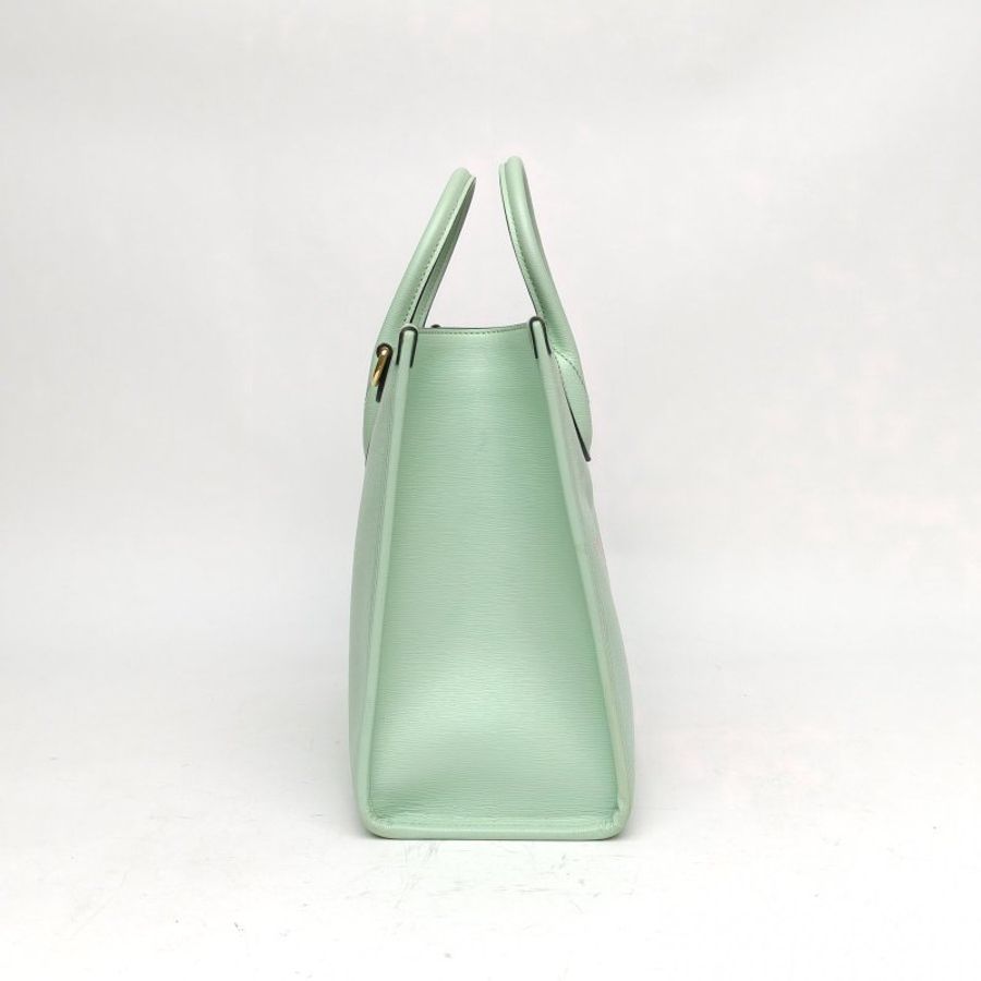 GUCCI 綠色牛皮金扣香蕉貓咪tote肩背包-3