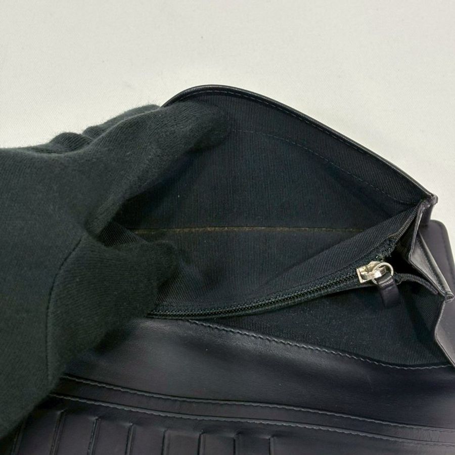 CHANEL 銀扣荔枝牛皮雙折長夾-6