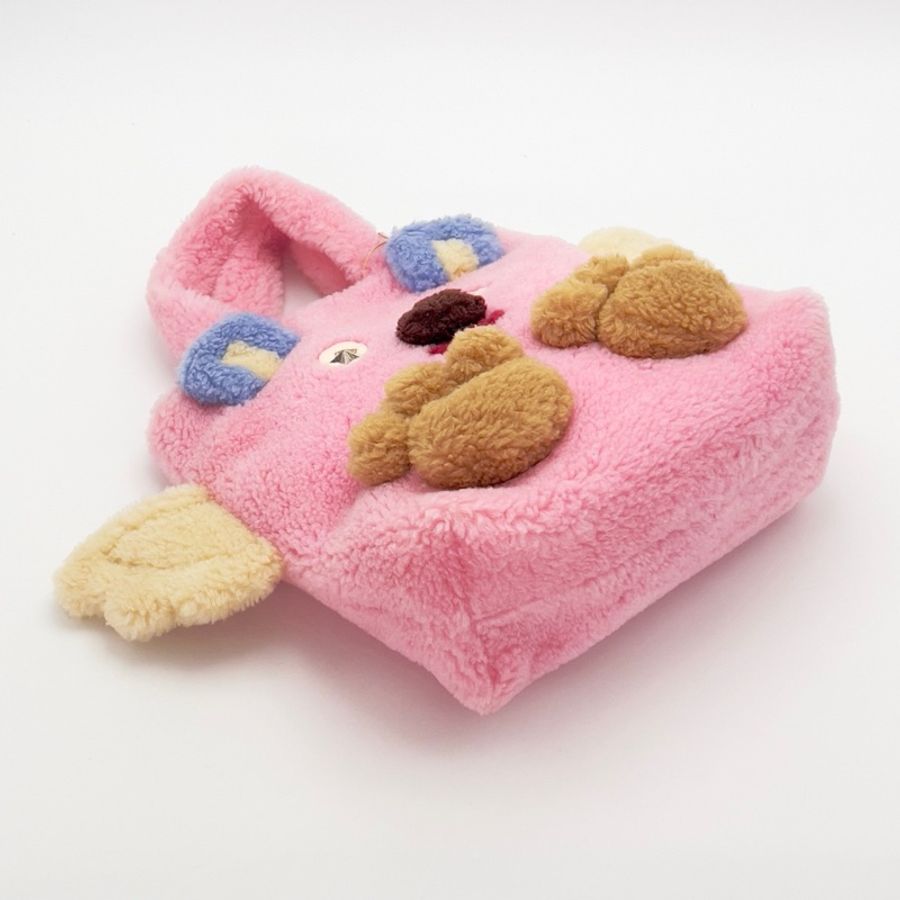 【威選精品】 ✨ GUCCI 粉色羊羔毛飛熊手提兒童包 ✨-7