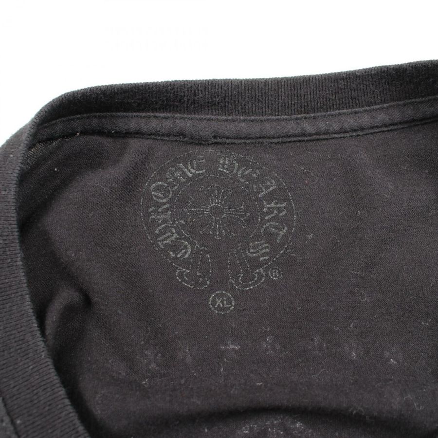 CHROME HEARTS CH Plus 背面印花長袖T卹 純棉 黑色 二手 男款-2