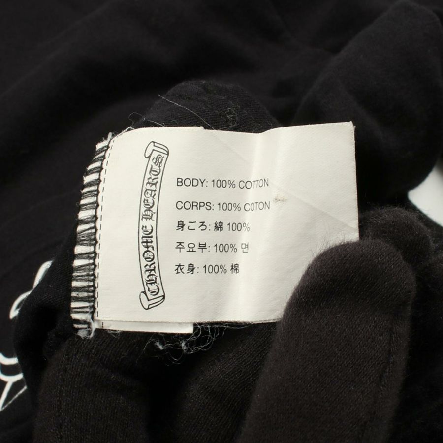 CHROME HEARTS CH Plus 背面印花長袖T卹 純棉 黑色 二手 男款-3