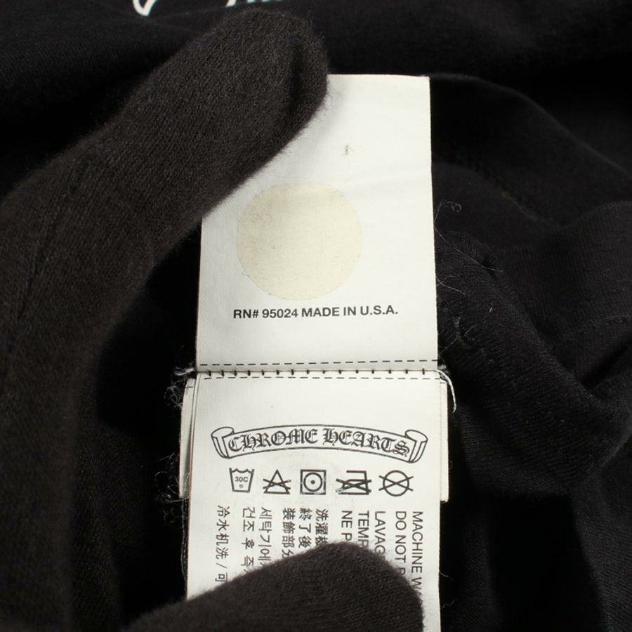 CHROME HEARTS CH Plus 背面印花長袖T卹 純棉 黑色 二手 男款-4