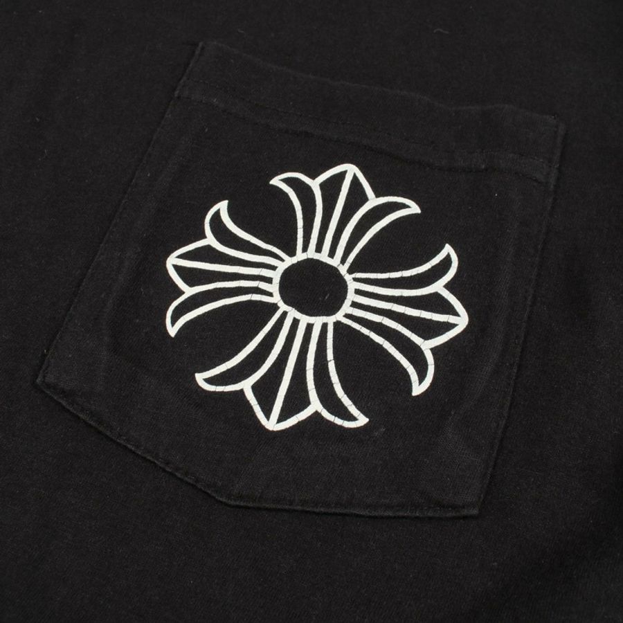 CHROME HEARTS CH Plus 背面印花長袖T卹 純棉 黑色 二手 男款-6