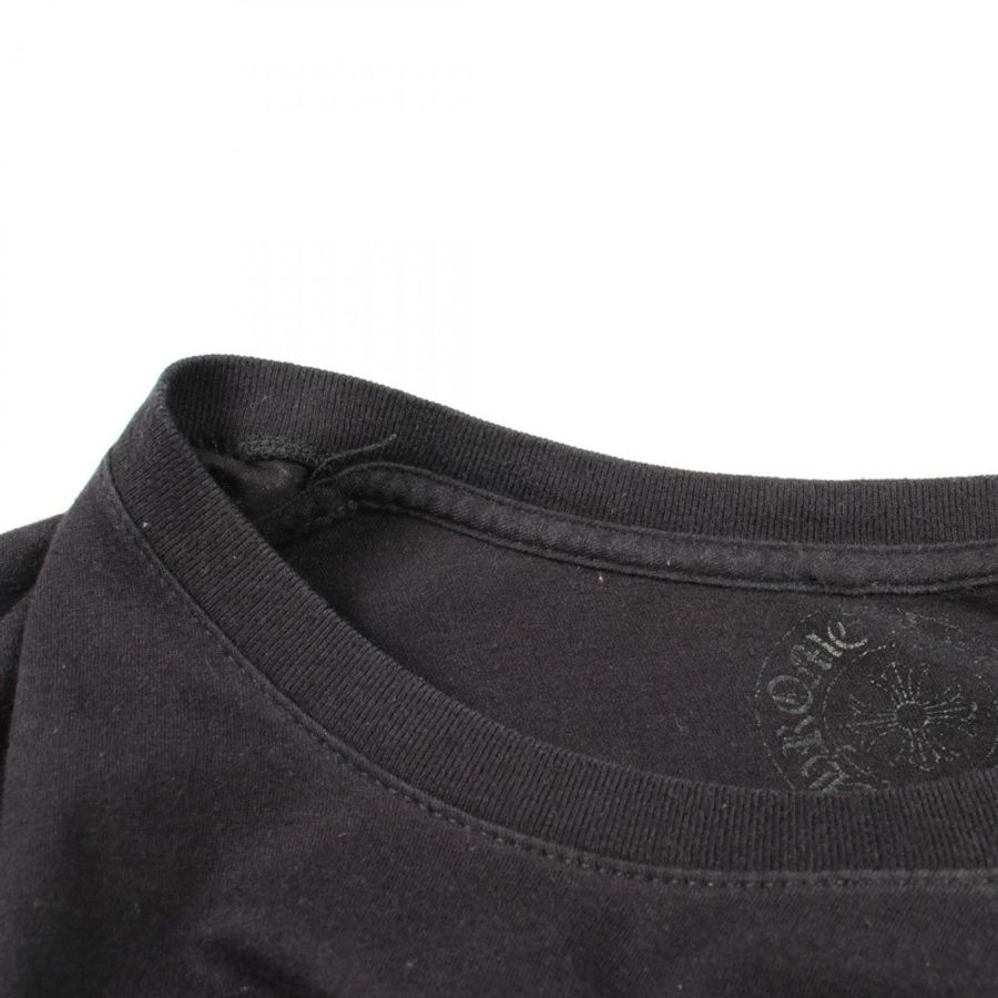 CHROME HEARTS CH Plus 背面印花長袖T卹 純棉 黑色 二手 男款-8