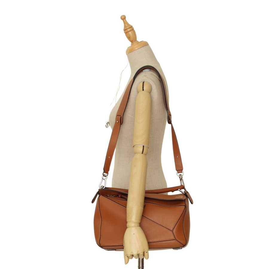 棕色 牛皮 Puzzle medium 兩用包【LOEWE 羅威】 A510P49X23-7