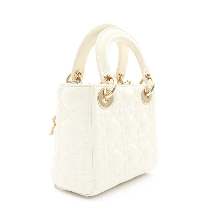 白色 羊皮 Lady Dior Mini 兩用包【Dior 迪奧】 M0505ONGE-1